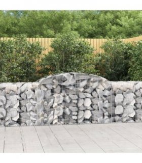 vidaXL Arched Gabion Baskets 30 pcs 300x50x80/100 cm Galvanised Iron