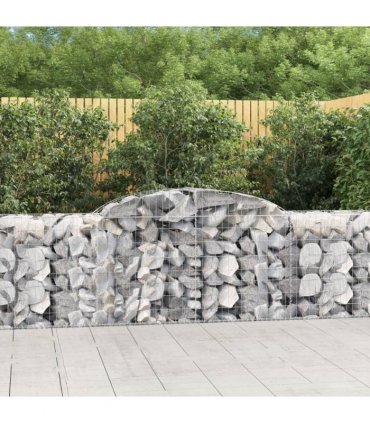 vidaXL Arched Gabion Baskets 30 pcs 300x50x80/100 cm Galvanised Iron