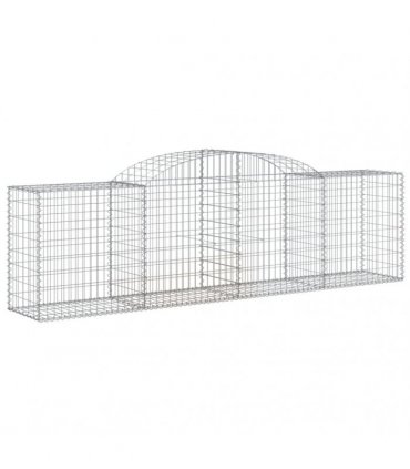 vidaXL Arched Gabion Baskets 30 pcs 300x50x80/100 cm Galvanised Iron