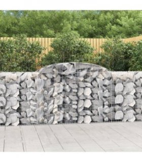 vidaXL Arched Gabion Baskets 25 pcs 300x50x100/120 cm Galvanised Iron