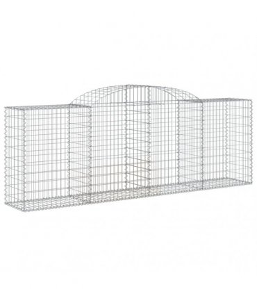 vidaXL Arched Gabion Baskets 25 pcs 300x50x100/120 cm Galvanised Iron