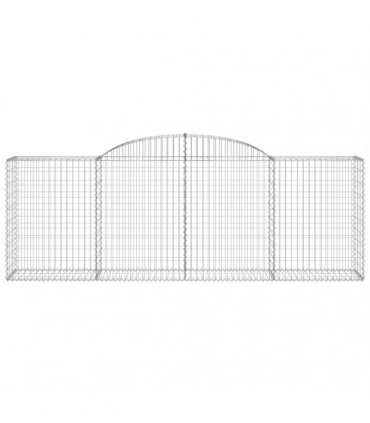 vidaXL Arched Gabion Baskets 25 pcs 300x50x100/120 cm Galvanised Iron