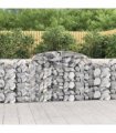 vidaXL Arched Gabion Baskets 30 pcs 300x50x100/120 cm Galvanised Iron