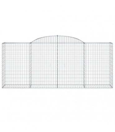 vidaXL Arched Gabion Baskets 8 pcs 300x50x120/140 cm Galvanised Iron
