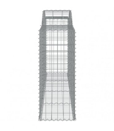 vidaXL Arched Gabion Baskets 8 pcs 300x50x120/140 cm Galvanised Iron