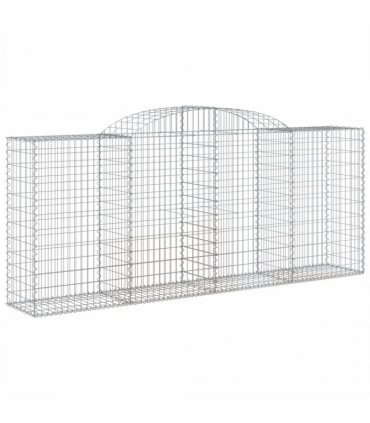 vidaXL Arched Gabion Baskets 12 pcs 300x50x120/140 cm Galvanised Iron