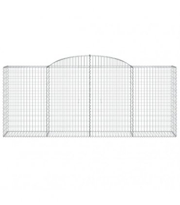 vidaXL Arched Gabion Baskets 12 pcs 300x50x120/140 cm Galvanised Iron