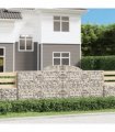 vidaXL Arched Gabion Baskets 15 pcs 300x50x120/140 cm Galvanised Iron
