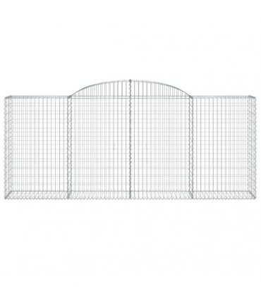 vidaXL Arched Gabion Baskets 15 pcs 300x50x120/140 cm Galvanised Iron