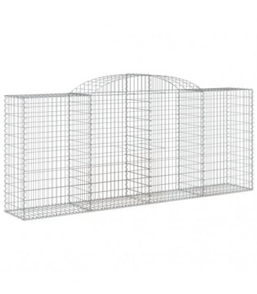 vidaXL Arched Gabion Baskets 17 pcs 300x50x120/140 cm Galvanised Iron
