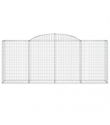 vidaXL Arched Gabion Baskets 17 pcs 300x50x120/140 cm Galvanised Iron