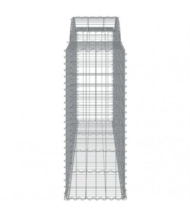 vidaXL Arched Gabion Baskets 20 pcs 300x50x120/140 cm Galvanised Iron