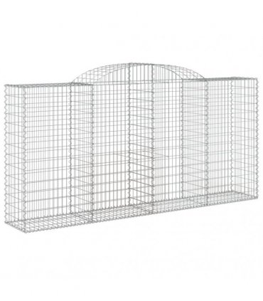 vidaXL Arched Gabion Baskets 6 pcs 300x50x140/160 cm Galvanised Iron