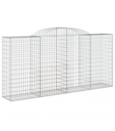 vidaXL Arched Gabion Baskets 7 pcs 300x50x140/160 cm Galvanised Iron