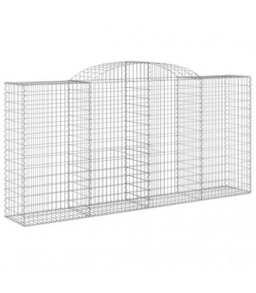 vidaXL Arched Gabion Baskets 13 pcs 300x50x140/160 cm Galvanised Iron
