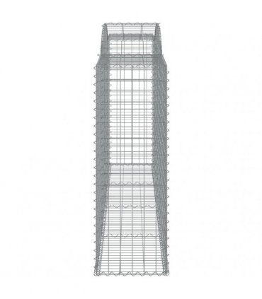 vidaXL Arched Gabion Baskets 17 pcs 300x50x140/160 cm Galvanised Iron