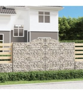 vidaXL Arched Gabion Baskets 3 pcs 300x50x160/180 cm Galvanised Iron