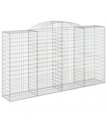 vidaXL Arched Gabion Baskets 4 pcs 300x50x160/180 cm Galvanised Iron