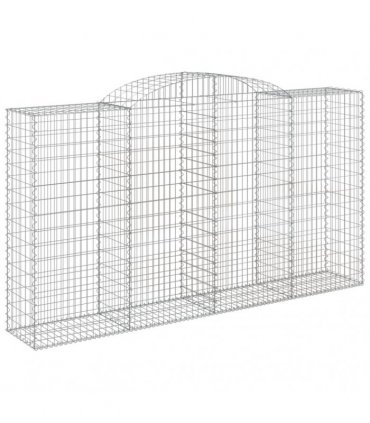 vidaXL Arched Gabion Baskets 5 pcs 300x50x160/180 cm Galvanised Iron