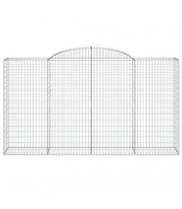 vidaXL Arched Gabion Baskets 5 pcs 300x50x160/180 cm Galvanised Iron