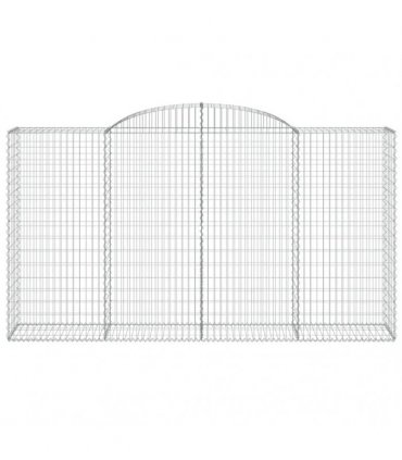 vidaXL Arched Gabion Baskets 8 pcs 300x50x160/180 cm Galvanised Iron
