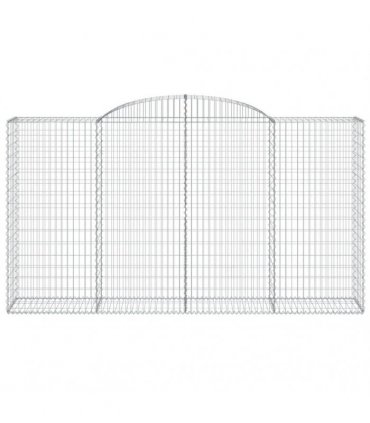 vidaXL Arched Gabion Baskets 9 pcs 300x50x160/180 cm Galvanised Iron