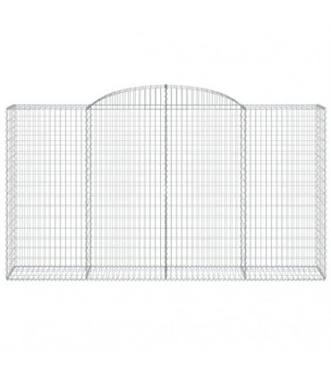 vidaXL Arched Gabion Baskets 10 pcs 300x50x160/180 cm Galvanised Iron
