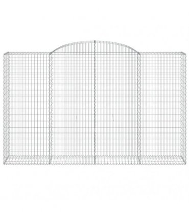 vidaXL Arched Gabion Baskets 3 pcs 300x50x180/200 cm Galvanised Iron