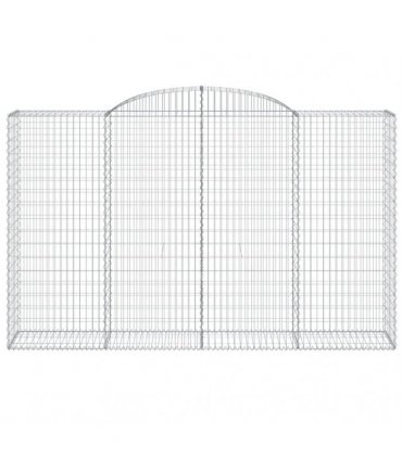 vidaXL Arched Gabion Baskets 4 pcs 300x50x180/200 cm Galvanised Iron