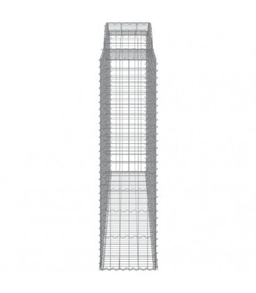 vidaXL Arched Gabion Baskets 5 pcs 300x50x180/200 cm Galvanised Iron