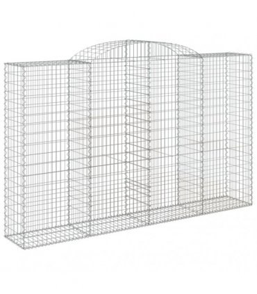 vidaXL Arched Gabion Baskets 6 pcs 300x50x180/200 cm Galvanised Iron