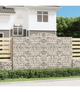vidaXL Arched Gabion Baskets 8 pcs 300x50x180/200 cm Galvanised Iron