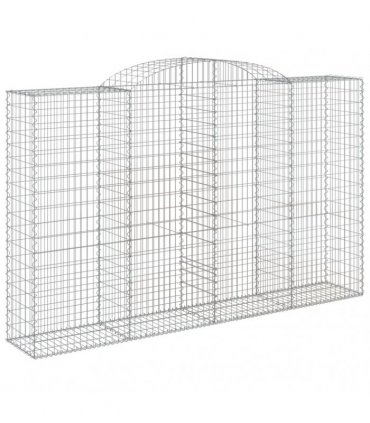 vidaXL Arched Gabion Baskets 8 pcs 300x50x180/200 cm Galvanised Iron