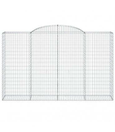 vidaXL Arched Gabion Baskets 8 pcs 300x50x180/200 cm Galvanised Iron