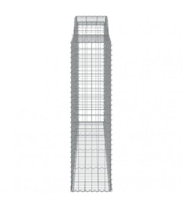 vidaXL Arched Gabion Baskets 8 pcs 300x50x180/200 cm Galvanised Iron