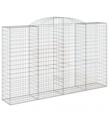 vidaXL Arched Gabion Baskets 9 pcs 300x50x180/200 cm Galvanised Iron