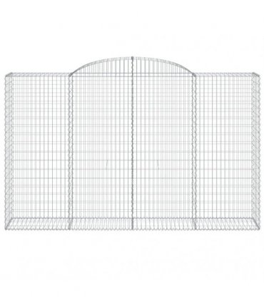 vidaXL Arched Gabion Baskets 9 pcs 300x50x180/200 cm Galvanised Iron
