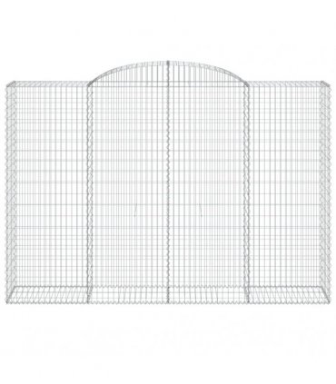 vidaXL Arched Gabion Baskets 4 pcs 300x50x200/220 cm Galvanised Iron