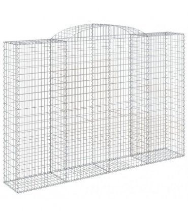 vidaXL Arched Gabion Baskets 5 pcs 300x50x200/220 cm Galvanised Iron