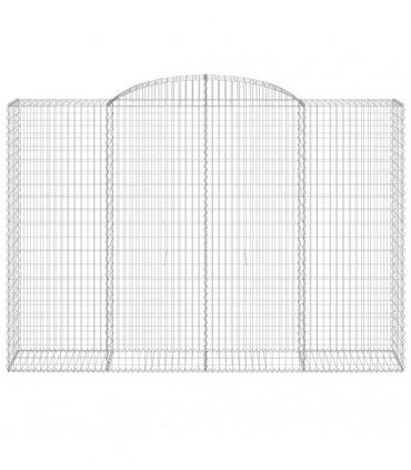 vidaXL Arched Gabion Baskets 5 pcs 300x50x200/220 cm Galvanised Iron