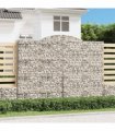 vidaXL Arched Gabion Baskets 2 pcs 300x50x220/240 cm Galvanised Iron