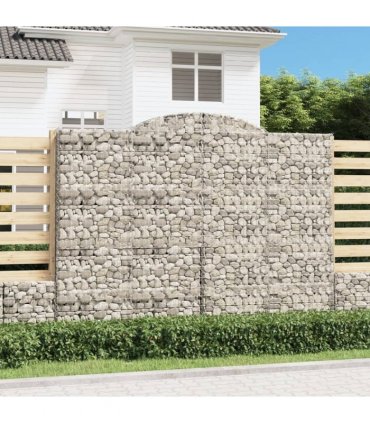 vidaXL Arched Gabion Baskets 3 pcs 300x50x220/240 cm Galvanised Iron