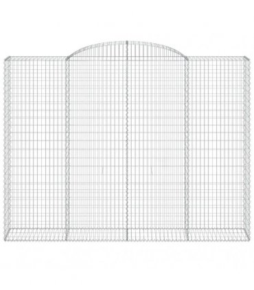 vidaXL Arched Gabion Baskets 3 pcs 300x50x220/240 cm Galvanised Iron
