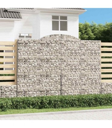 vidaXL Arched Gabion Baskets 4 pcs 300x50x220/240 cm Galvanised Iron