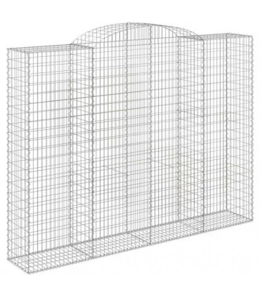 vidaXL Arched Gabion Baskets 4 pcs 300x50x220/240 cm Galvanised Iron