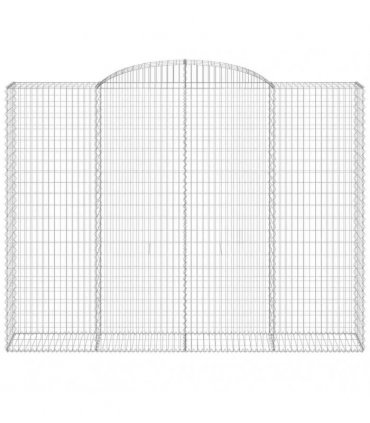 vidaXL Arched Gabion Baskets 4 pcs 300x50x220/240 cm Galvanised Iron