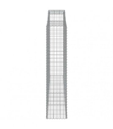 vidaXL Arched Gabion Baskets 4 pcs 300x50x220/240 cm Galvanised Iron