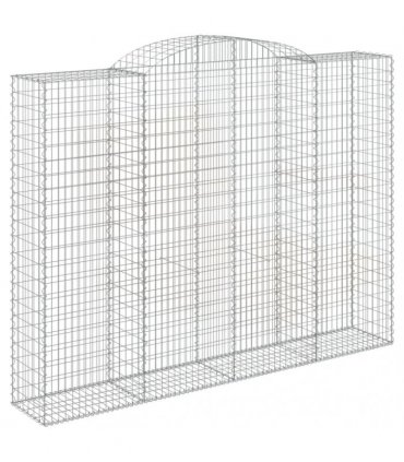 vidaXL Arched Gabion Baskets 7 pcs 300x50x220/240 cm Galvanised Iron