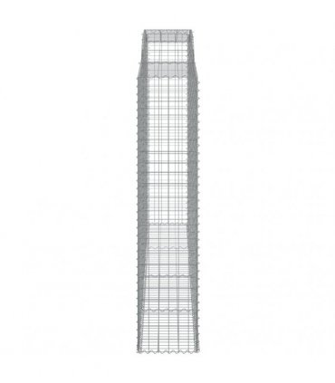 vidaXL Arched Gabion Baskets 7 pcs 300x50x220/240 cm Galvanised Iron