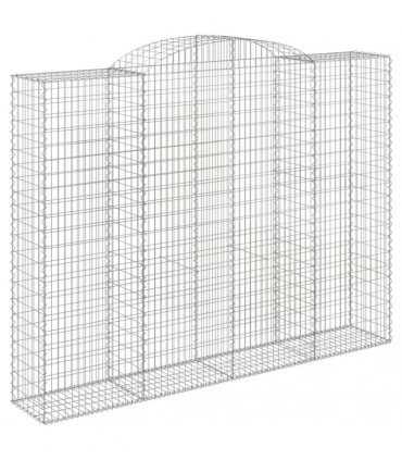 vidaXL Arched Gabion Baskets 10 pcs 300x50x220/240 cm Galvanised Iron